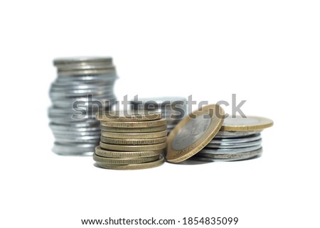 Indian rupee, coins isolated on white background