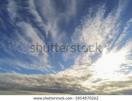 Beautiful white fluffy cloudy sky background, Nature environment