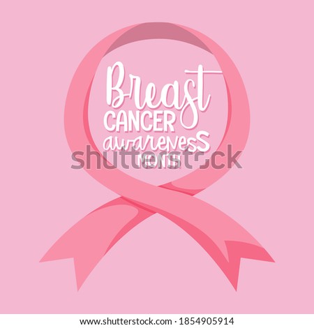 Breast Cancer Awareness Month logo illustration