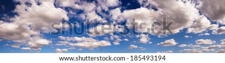 blue sky panorama with clouds