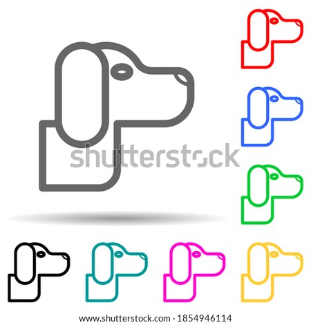 dog multi color style icon. Simple thin line, outline illustration of web icons for ui and ux, website or mobile application