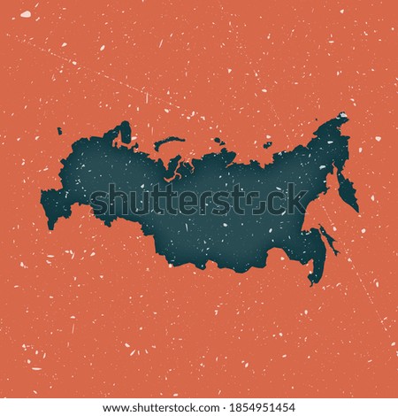 Russia vintage map. Grunge map of the country with distressed texture. Russia poster. Vector illustration.