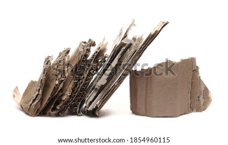 Cardboard pieces for recycling isolated on white background