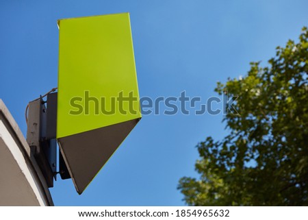 Green sign as a mock-up template for company logo or name