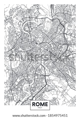 City map Rome, travel vector poster design Royalty-Free Stock Photo #1854975451