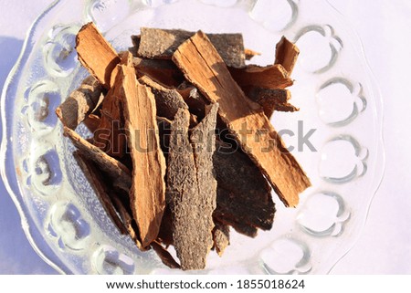 healthy and spicy Cinnamon stock on wooden background
