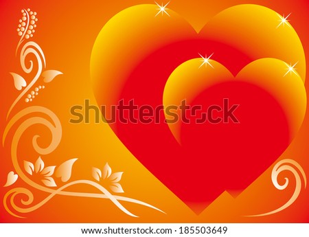 Valentine and wedding background with flowers and heart