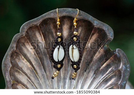 Pair of earrings with white shells 