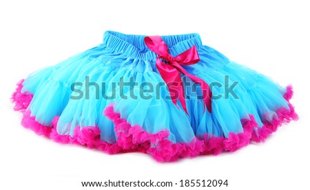 Blue and pink pettiskirt,  isolated on white Royalty-Free Stock Photo #185512094
