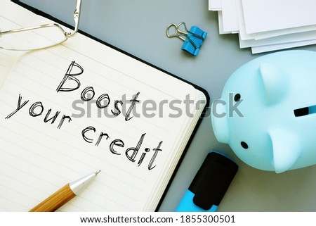 Boost your creditl is shown on the business photo using the text