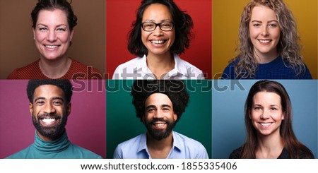 Beautiful commercial people in front of a background