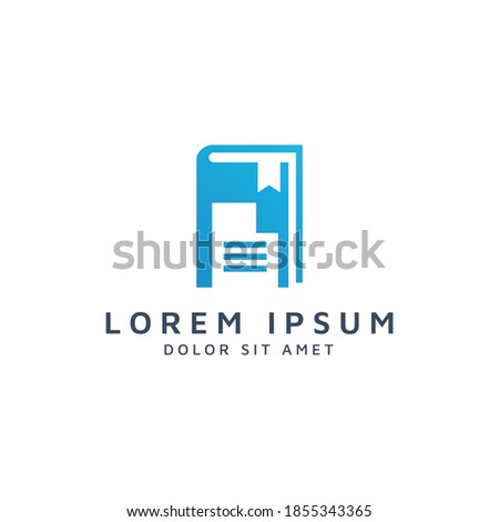 book and document negative space logo design