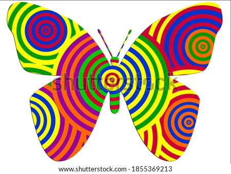 abstract fullcolor circles butterfly background for decoration
