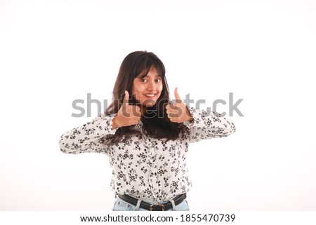 Beauty portrait of female face on white background