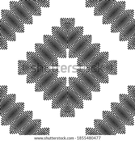 Design seamless decorative lacy pattern. Abstract diamond monochrome background. Vector art