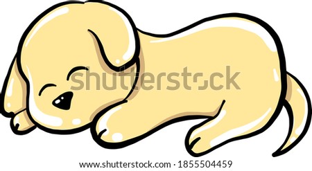 Sleeping dog, illustration, vector on white background