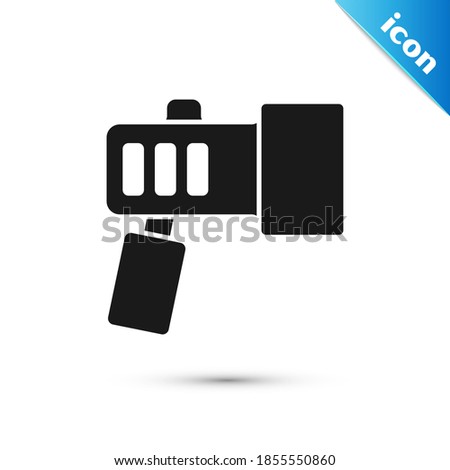 Grey Flashlight for diver icon isolated on white background. Diving underwater equipment.  Vector