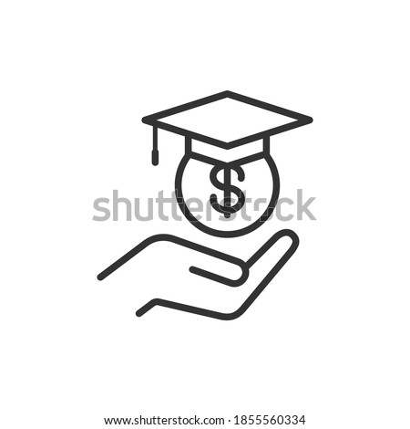 Student loans. Academic scholarship icon concept isolated on white background. Vector illustration Royalty-Free Stock Photo #1855560334