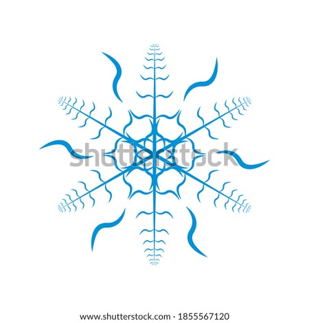 Christmas Snowflake Icon Vector Flat Background
