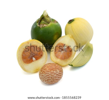 fresh Betel nut fruits isolated on white background