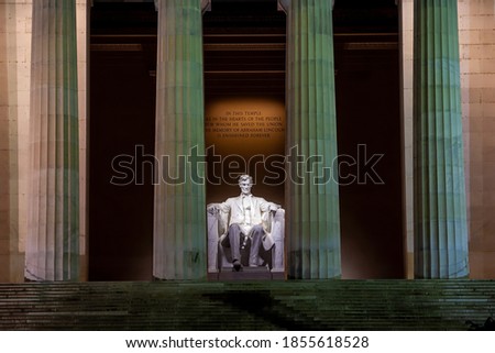 Lincoln Memorial at night in Washington, D.C. United States of America
