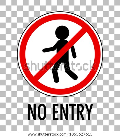No entry sign isolated on transparent background illustration