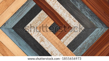 Colorful vintage wooden wall with chevron pattern. Wooden boards texture background.