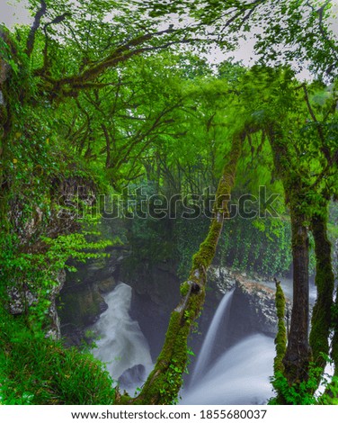 Waterfall in Gachedili canyon, Georgia, wild place