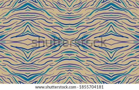 Yellow Tiger Skin Print. Blue Tiger Skin Pattern. Purple Safari Wallpaper. Zebra Skin Pattern. Seamless Exotic Wallpaper. Seamless Fashion Tribal Design. Seamless Watercolor Wild Lines.