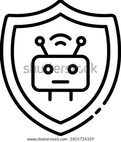 Secure Chat Bot Concept, Artificial Intelligence Program Vector Icon Design, Cloud computing and Internet hosting services Symbol on White background