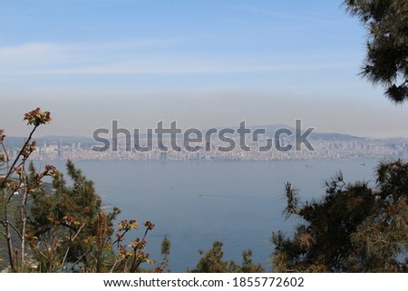 Istanbul view from Buyukada. Buyukada is the biggest prince island in Istanbul.
