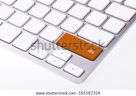 Idea button on keyboard with soft focus