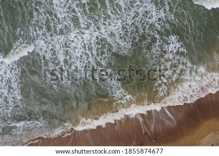 Top aerial view photo from flying drone of an amazingly beautiful sea landscape 