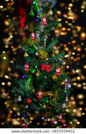 Christmas tree. With bokeh background.