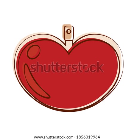 Isolated romantic heart red love icon- Vector