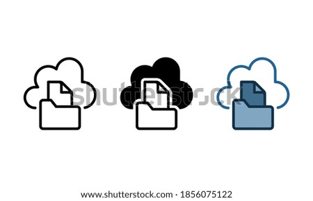 Online file icon. With outline, glyph, and filled outline styles