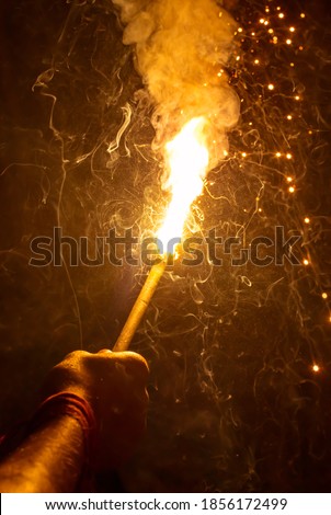 fire flame with smoke and dark background 