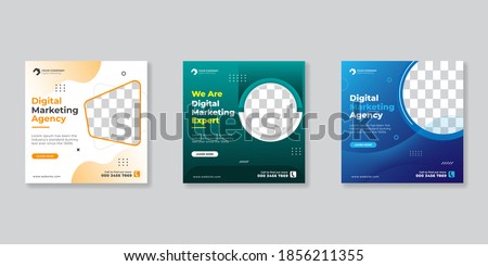 Social media template business agency for digital marketing and business sale promo. furniture or fashion advertising. banner offer. promotional mockup photo vector frame Royalty-Free Stock Photo #1856211355