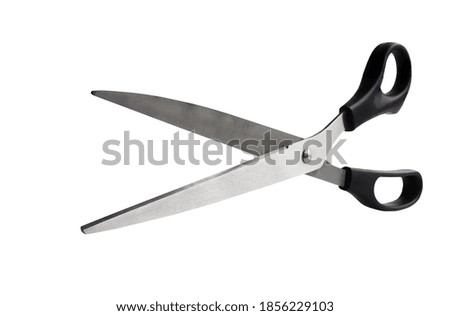 Black scissors isolated on white background. clipping path.