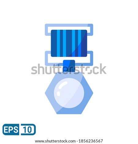 medal icon in flat style isolated on white background. Editable color. EPS 10