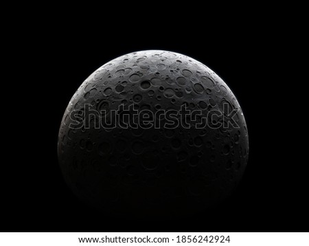 surface of rocky satellite covered by craters  Royalty-Free Stock Photo #1856242924