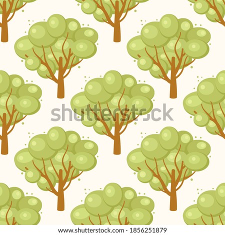 vector seamless pattern with minimalistic trees images