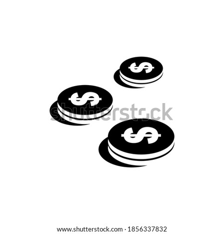 Illustration vector graphic of coins icon. Concept flat design. Perfect for icon, poster, banner, web, label, sign, symbol, card, template, application, etc.