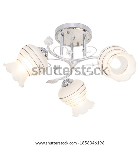 Chandelier in vintage style isolated on white background