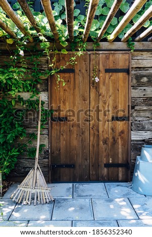 Image of Old wooden barn door 