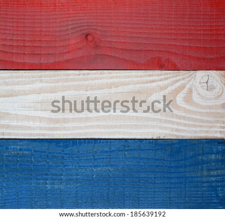 Closeup red, white and blue boards background. Patriotic background for 4th of July or Memorial Day projects.