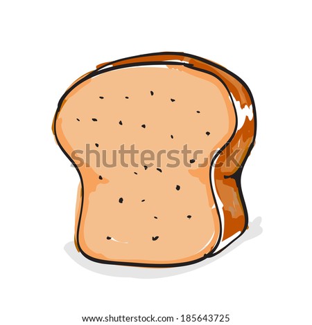 Hand drawn bread on white background