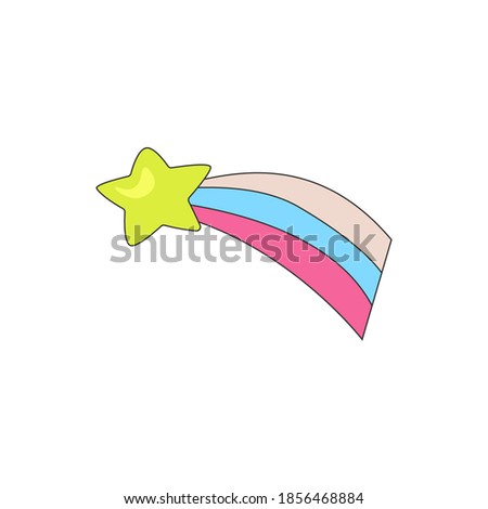 Beautiful flying star isolated on white background. Vector illustration