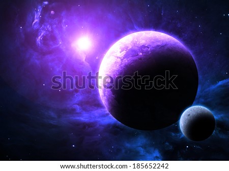 Blue Planet and Moon - Elements of this image furnished by NASA 