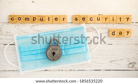Computer Security Day.words from wooden cubes with letters photo